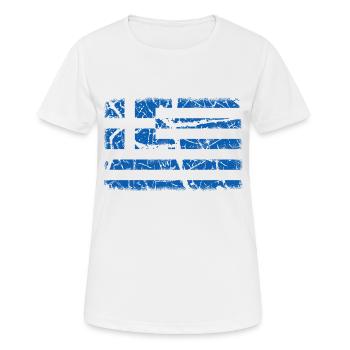 Drapeau de la Grèce - T-shirt respirant Femme - blanc - Devant - AI Model Female 172 dark (172cm)