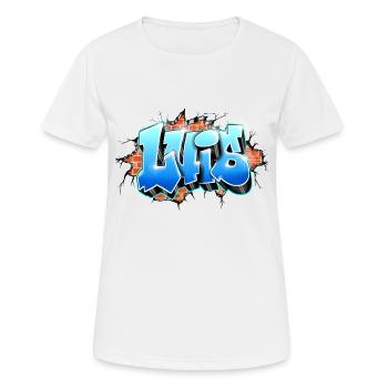 Luis Graffiti Name auf alles/ Ziegel druckbar - Frauen T-Shirt atmungsaktiv - Weiß - Vorne - AI Model Female 172 dark (172cm)