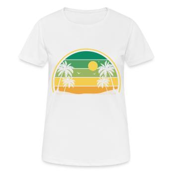 Retro Sommer Sonnenuntergang - Frauen T-Shirt atmungsaktiv - Weiß - Vorne - AI Model Female 172 dark (172cm)
