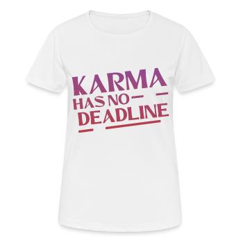 Karma Has No Deadline 4 - Frauen T-Shirt atmungsaktiv - Weiß - Vorne - AI Model Female 172 dark (172cm)