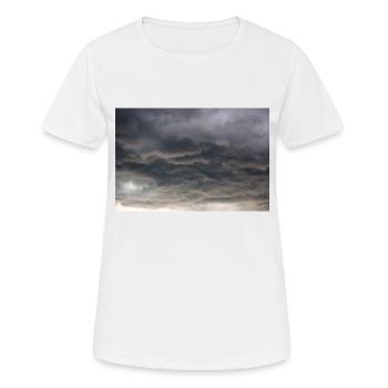 Dunkle Wolkenformationen im Sturm - Frauen T-Shirt atmungsaktiv - Weiß - Vorne - AI Model Female 172 dark (172cm)