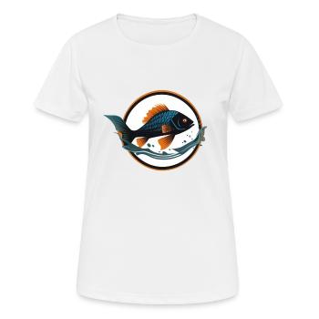 Fisch im Wasser - Frauen T-Shirt atmungsaktiv - Weiß - Vorne - AI Model Female 172 dark (172cm)