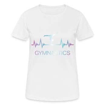 Gymnastics, Gymnast, Pulse ECG, Heartbeat - Women's Breathable T-Shirt - white - Front - AI Model Female 172 dark (172cm)