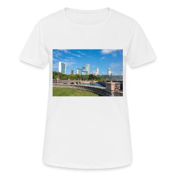 Die Skyline von Niagara City und das Panorama der Niagarafälle - Frauen T-Shirt atmungsaktiv - Weiß - Vorne - AI Model Female 172 dark (172cm)