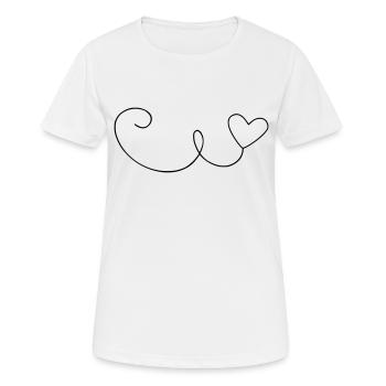 Herz Schwung Linie - Frauen T-Shirt atmungsaktiv - Weiß - Vorne - AI Model Female 172 dark (172cm)