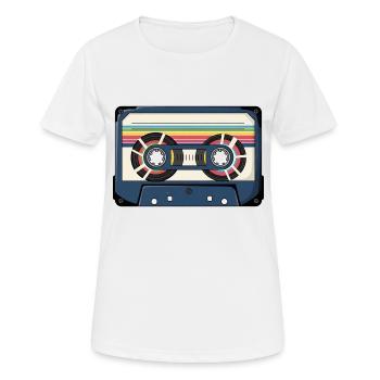 Retro Cassette Sticker - Women's Breathable T-Shirt - white - Front - AI Model Female 172 dark (172cm)