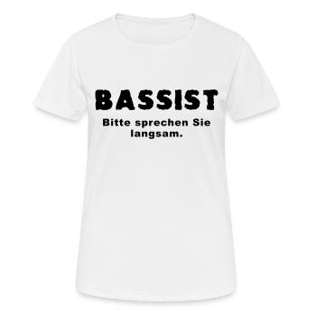 Bassist - Frauen T-Shirt atmungsaktiv - Weiß - Vorne - AI Model Female 172 dark (172cm)