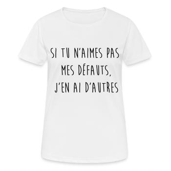 Defauts etc - T-shirt respirant Femme - blanc - Devant - AI Model Female 172 dark (172cm)