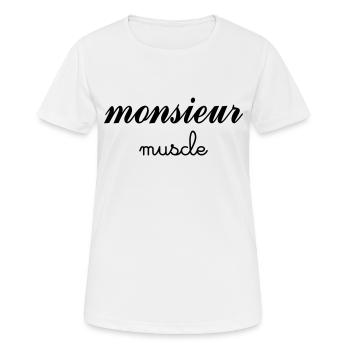 Monsieur Muscle - T-shirt respirant Femme - blanc - Devant - AI Model Female 172 dark (172cm)