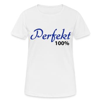 100% parfait - T-shirt respirant Femme - blanc - Devant - AI Model Female 172 dark (172cm)