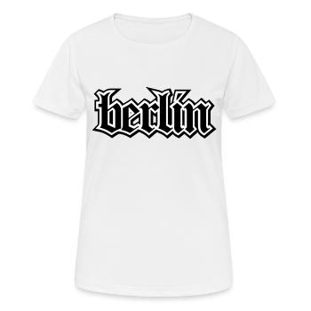 Berlin lettrage Oldschool pour cadeau de Berlin - T-shirt respirant Femme - blanc - Devant - AI Model Female 172 dark (172cm)