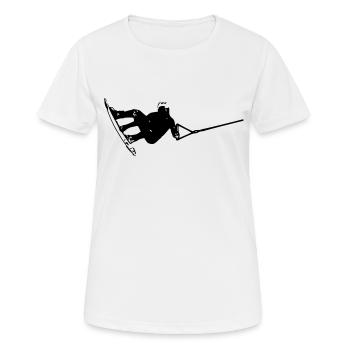 wakeboarder/Kiteboard/Snowboard - Frauen T-Shirt atmungsaktiv - Weiß - Vorne - AI Model Female 172 dark (172cm)
