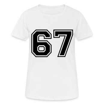 67 - Women's Breathable T-Shirt - white - Front - AI Model Female 172 dark (172cm)
