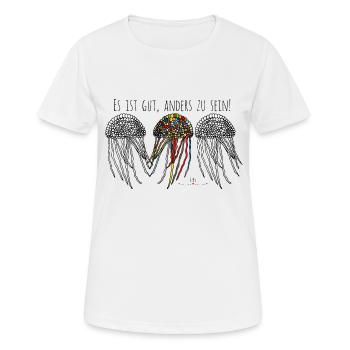 Quallen die durchsichtigen Herrscher des Meeres - Frauen T-Shirt atmungsaktiv - Weiß - Vorne - AI Model Female 172 dark (172cm)