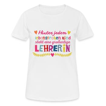Grossartige Lehrerin - Frauen T-Shirt atmungsaktiv - Weiß - Vorne - AI Model Female 172 dark (172cm)