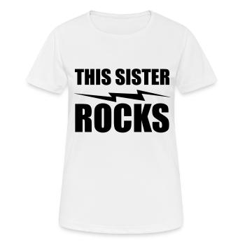 this sister rocks - Frauen T-Shirt atmungsaktiv - Weiß - Vorne - AI Model Female 172 dark (172cm)