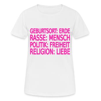 Gegen Rassismus - Frauen T-Shirt atmungsaktiv - Weiß - Vorne - AI Model Female 172 dark (172cm)