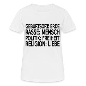 Gegen Rassismus - Frauen T-Shirt atmungsaktiv - Weiß - Vorne - AI Model Female 172 dark (172cm)