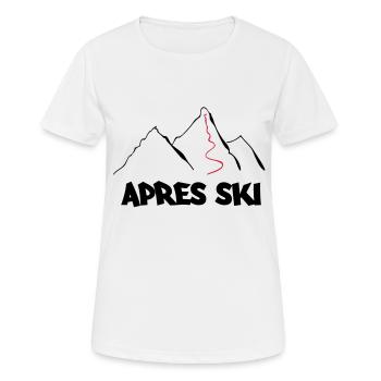 apres ski - Frauen T-Shirt atmungsaktiv - Weiß - Vorne - AI Model Female 172 dark (172cm)
