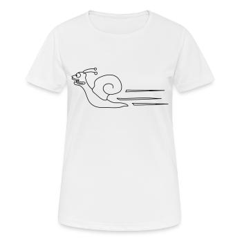 Fast Snail - Frauen T-Shirt atmungsaktiv - Weiß - Vorne - AI Model Female 172 dark (172cm)