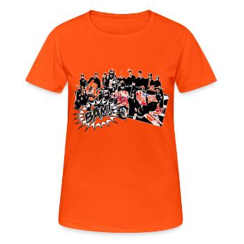 Mods sur les scooters 2 - T-shirt respirant Femme - orange néon - Devant - AI Model Female 172 dark (172cm)