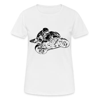 Moto Racer - T-shirt respirant Femme - blanc - Devant - AI Model Female 172 dark (172cm)