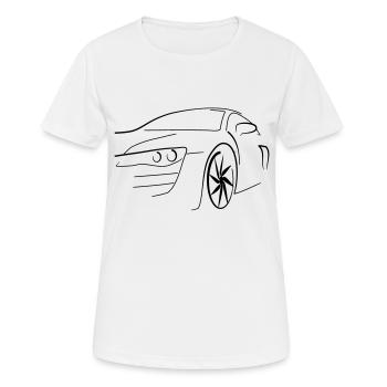 Motorsport Auto - Frauen T-Shirt atmungsaktiv - Weiß - Vorne - AI Model Female 172 dark (172cm)