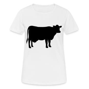 Kuh - Frauen T-Shirt atmungsaktiv - Weiß - Vorne - AI Model Female 172 dark (172cm)
