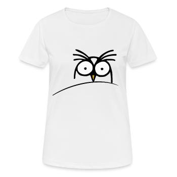 Petit pingouin avec de grands yeux derrière une montagne - T-shirt respirant Femme - blanc - Devant - AI Model Female 172 dark (172cm)