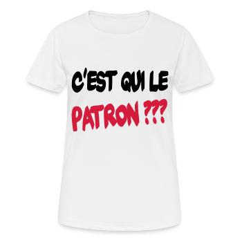 C'est qui le patron ? - Frauen T-Shirt atmungsaktiv - Weiß - Vorne - AI Model Female 172 dark (172cm)