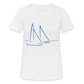 navigation à voile - T-shirt respirant Femme - blanc - Devant - AI Model Female 172 dark (172cm)