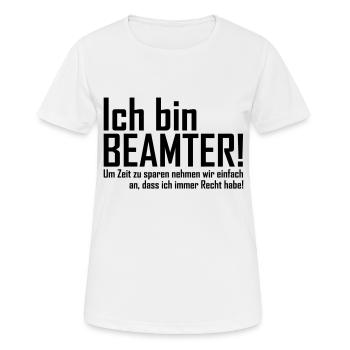 beamter - Frauen T-Shirt atmungsaktiv - Weiß - Vorne - AI Model Female 172 dark (172cm)