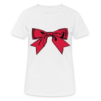 Schleife - Frauen T-Shirt atmungsaktiv - Weiß - Vorne - AI Model Female 172 dark (172cm)