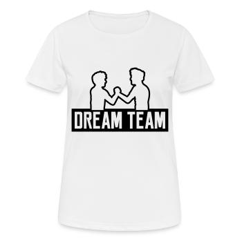 logo dream team 2 amis équipe couple brueder handsc - T-shirt respirant Femme - blanc - Devant - AI Model Female 172 dark (172cm)