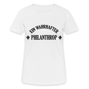 Philanthrop Philanthropin Menschenfreund Moral - Frauen T-Shirt atmungsaktiv - Weiß - Vorne - AI Model Female 172 dark (172cm)