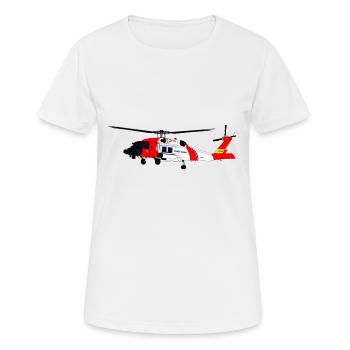 Hélicoptère hélicoptère Garde côtière Sikorsky MH-60 - T-shirt respirant Femme - blanc - Devant - AI Model Female 172 dark (172cm)