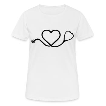 Infirmière Médecin Infirmière Hôpital - T-shirt respirant Femme - blanc - Devant - AI Model Female 172 dark (172cm)