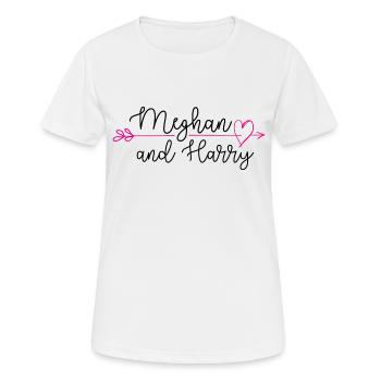 HT Royal Wedding Meghan Harry Arrow - T-shirt respirant Femme - blanc - Devant - AI Model Female 172 dark (172cm)
