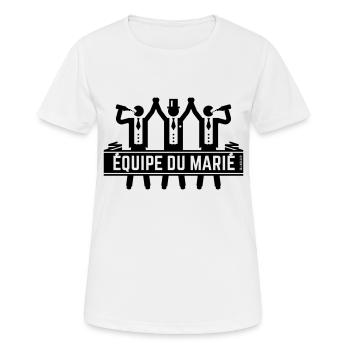 Équipe Du Marié Enterrement De Vie De Jeune Garçon - T-shirt respirant Femme - blanc - Devant - AI Model Female 172 dark (172cm)