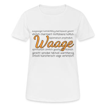 Sternzeichen Waage Eigenschaften - Frauen T-Shirt atmungsaktiv - Weiß - Vorne - AI Model Female 172 dark (172cm)