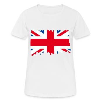 Great Britain National Flag - brush - Frauen T-Shirt atmungsaktiv - Weiß - Vorne - AI Model Female 172 dark (172cm)