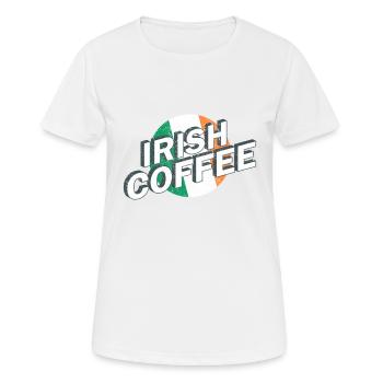 Irish Coffee Cocktail vintage lettering logo retro - Women's Breathable T-Shirt - white - Front - AI Model Female 172 dark (172cm)