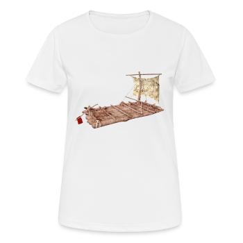 Ein Floß im offenen Meer - Frauen T-Shirt atmungsaktiv - Weiß - Vorne - AI Model Female 172 dark (172cm)