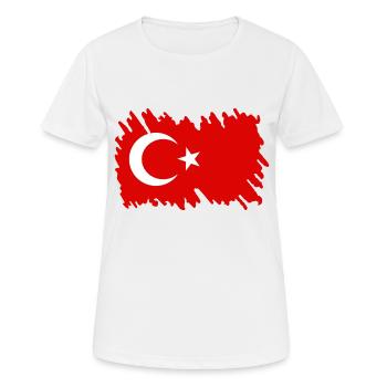 Türkei Flagge Mond Stern Antalya Urlaub Reise Land - Frauen T-Shirt atmungsaktiv - Weiß - Vorne - AI Model Female 172 dark (172cm)
