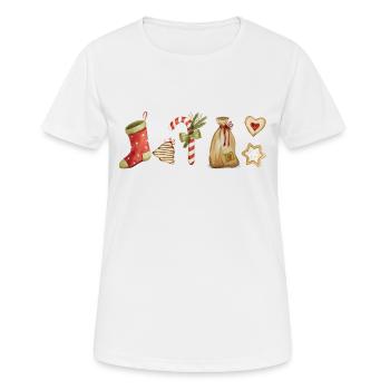 Christmas design - Christmassy, candy cane - Women's Breathable T-Shirt - white - Front - AI Model Female 172 dark (172cm)