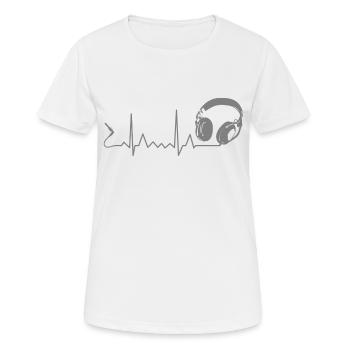 Kopfhörer Herzschlag Puls Beat EKG Musik - Frauen T-Shirt atmungsaktiv - Weiß - Vorne - AI Model Female 172 dark (172cm)