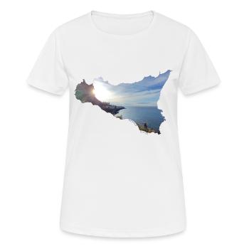 Cefalu en Sicile (Sicile, Italie) - T-shirt respirant Femme - blanc - Devant - AI Model Female 172 dark (172cm)