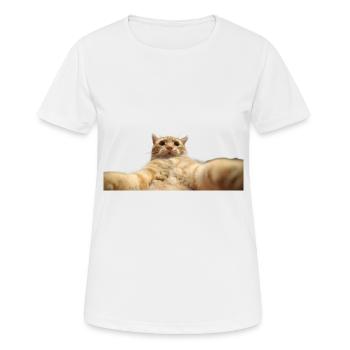 Selfie-Chat - Frauen T-Shirt atmungsaktiv - Weiß - Vorne - AI Model Female 172 dark (172cm)