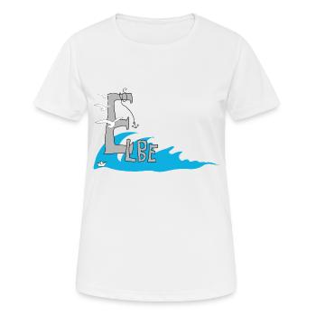 Elbe - Frauen T-Shirt atmungsaktiv - Weiß - Vorne - AI Model Female 172 dark (172cm)