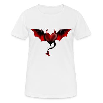 Herz Teufel Satan Luzifer Engel - Frauen T-Shirt atmungsaktiv - Weiß - Vorne - AI Model Female 172 dark (172cm)
